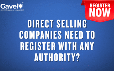 Do direct selling companies need to register with any authority?