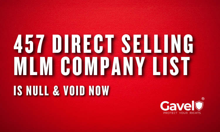 457 Direct Selling MLM Company list is Null & void now
